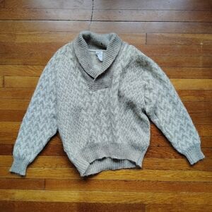 Alafoss Icewool Sweater Large Nordic Fair Isle Icelandic Wool FLAWED Holes Worn